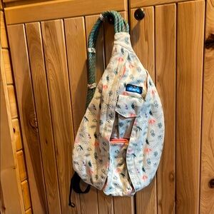 Kavu White Sling Bag with Unique Pattern and Teardrop Shape